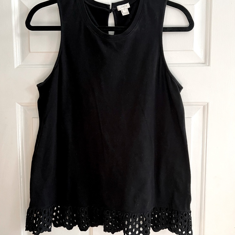 Jcrew eyelet hem sleeveless top